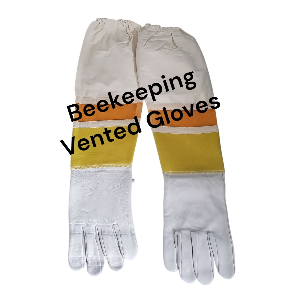 New Heavy Duty Cowhide Leather Beekeeping Vented Gloves Size XXL